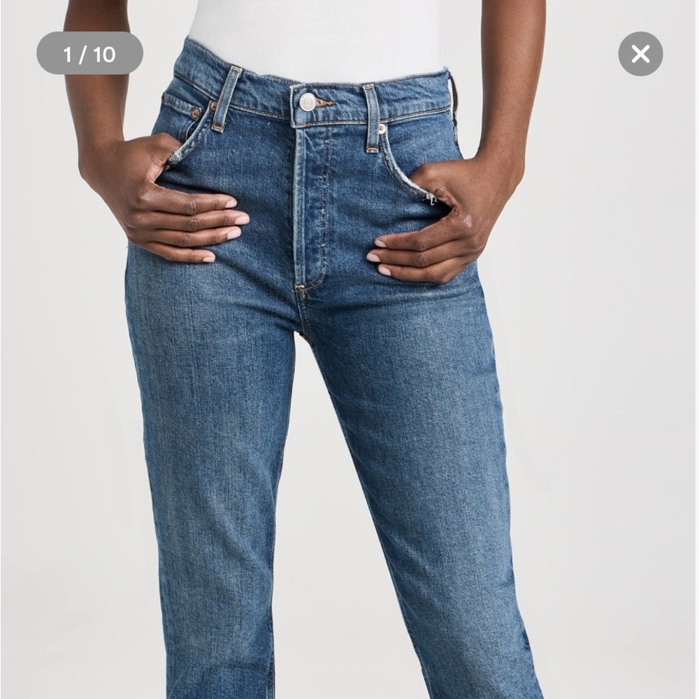 Agolde Riley Long High Rise Straight Jeans
